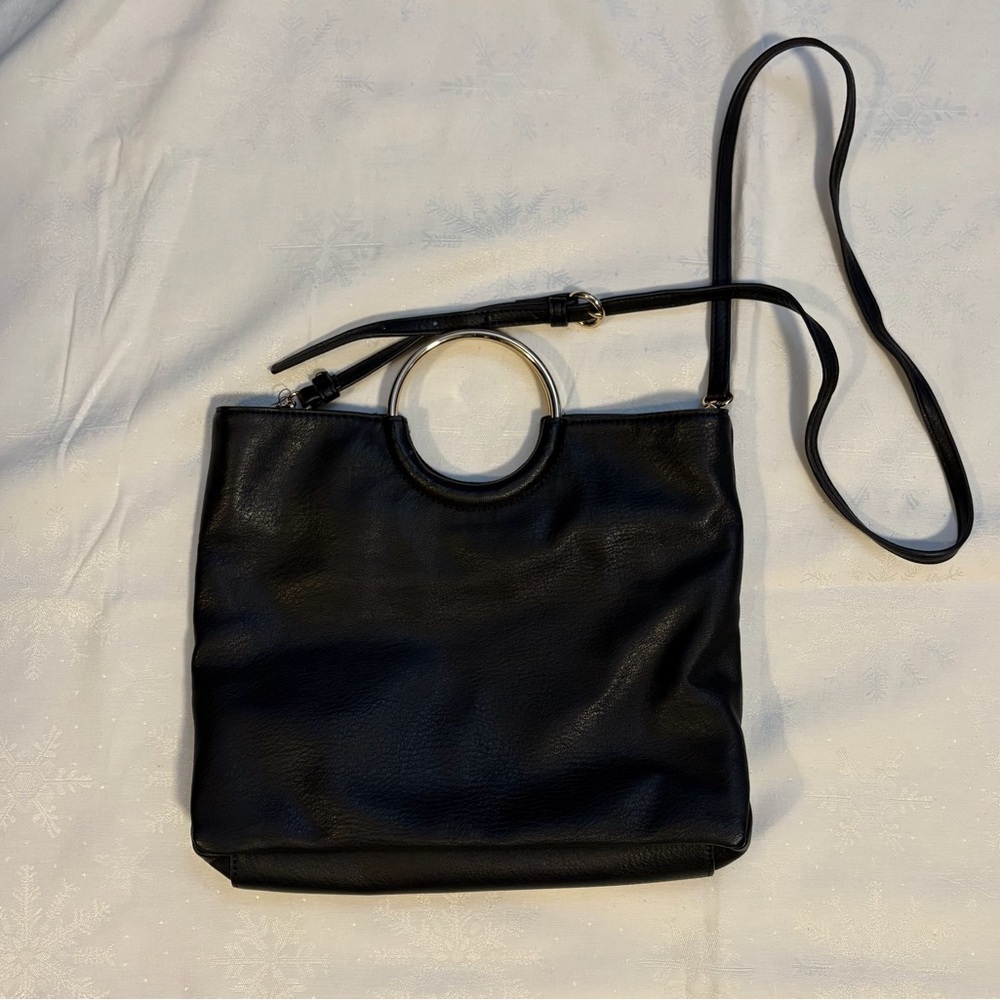LC Lauren Conrad black crossbody leather purse EUC